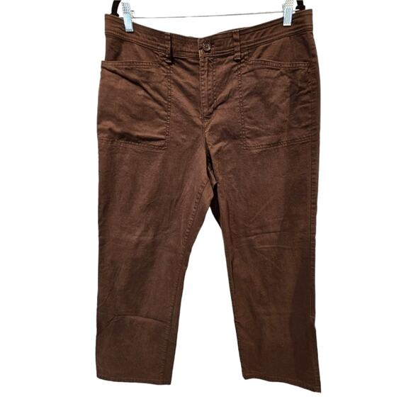 Gloria Vanderbilt Pants - Gloria Vanderbilt Brown Comfort Elastic Waist Casual Straight Leg Pants 16 Short